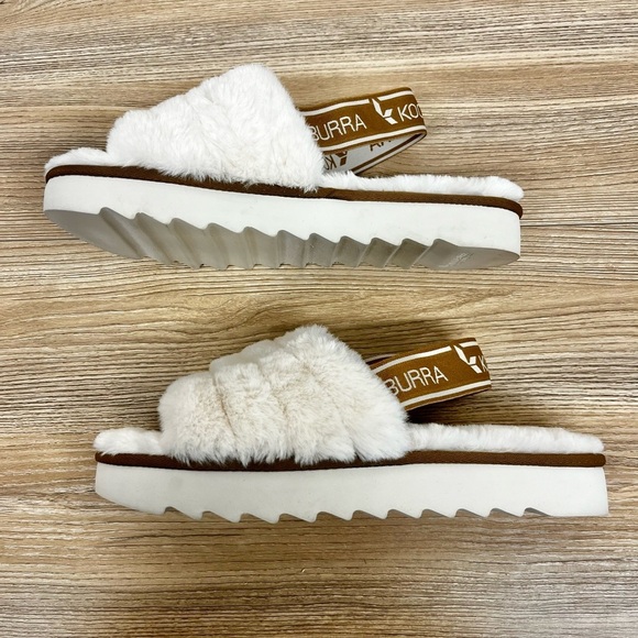 Kookaburra UGG Platform Slippers White/Tan - Size 8 - Picture 2 of 9